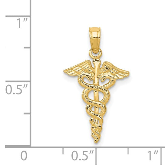 14K Caduceus Charm