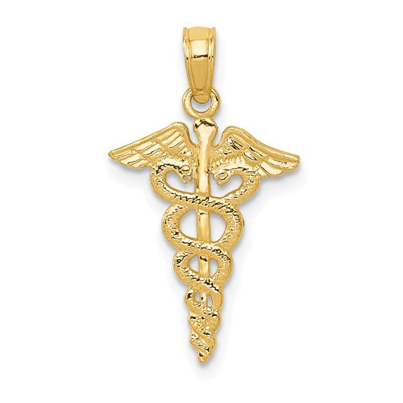 14K Caduceus Charm