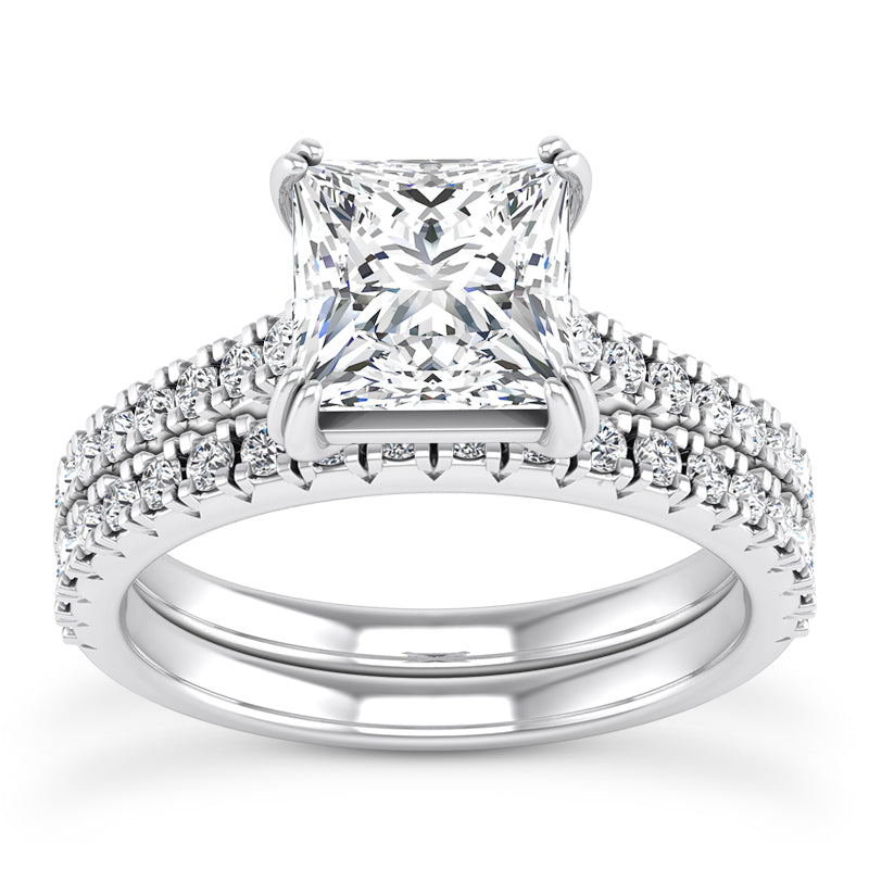 14K White Gold Lab Grown Diamond Engagement Set