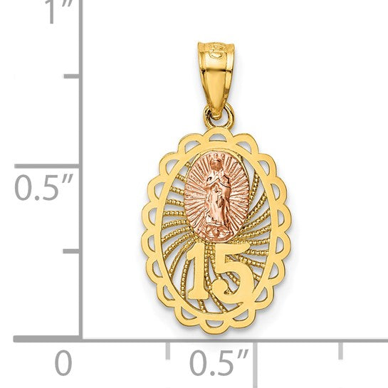 10K Two-Toned 15 Lady Of Guadalupe Charm