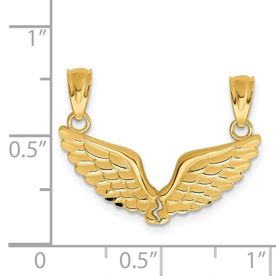 14K 2-Piece Break Apart Angel Wings Charms