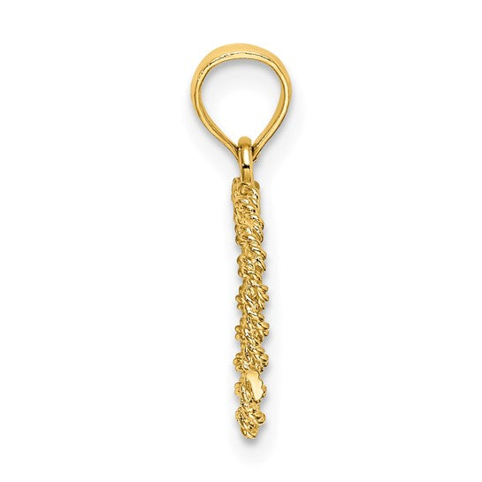 14K Yellow 3-D Heart Charm