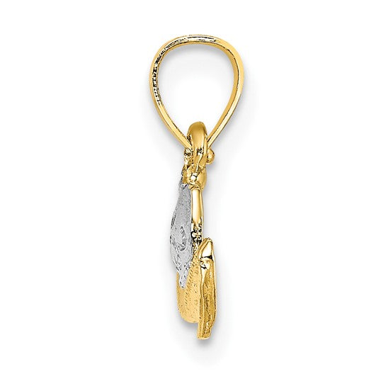 14K Yellow & White Rhodium Cowboy Hat Charm