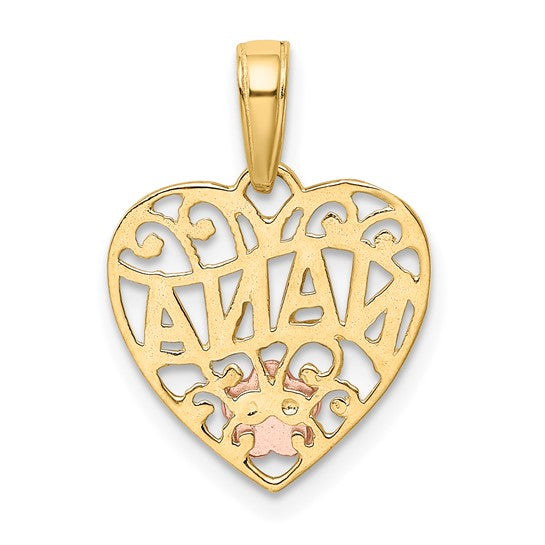 10K Two-Toned NANA Heart Charm