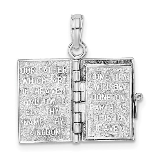 Sterling Silver 3D Moveable Lords Prayer Bible Charm