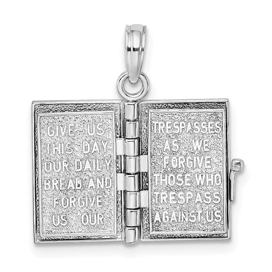 Sterling Silver 3D Moveable Lords Prayer Bible Charm