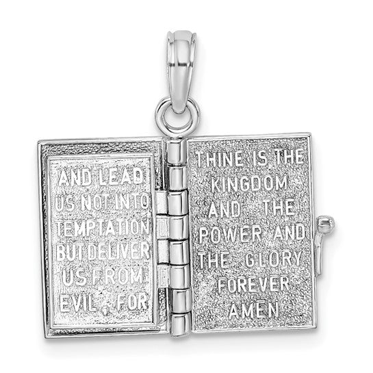 Sterling Silver 3D Moveable Lords Prayer Bible Charm