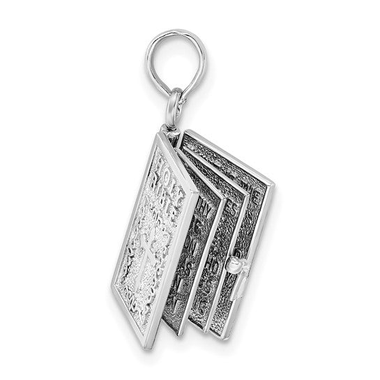 Sterling Silver 3D Moveable Lords Prayer Bible Charm