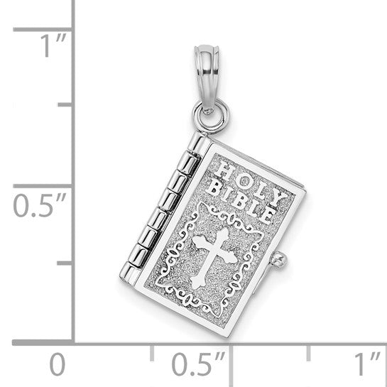 Sterling Silver 3D Moveable Lords Prayer Bible Charm