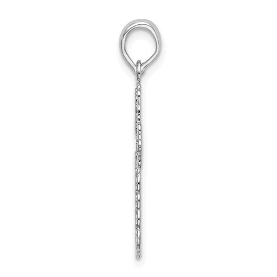 Sterling Silver Polished Lace-edge Cross Charm