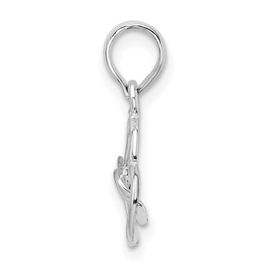 Sterling Silver Intertwined Double Hearts Charm