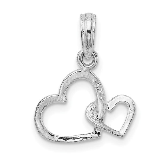 Sterling Silver Intertwined Double Hearts Charm