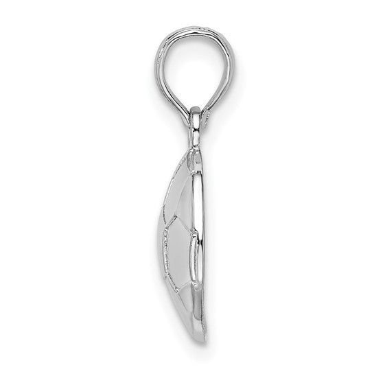 Sterling Silver Rhodium-Plated & Textured Soccer Ball Charm