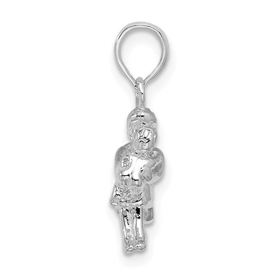 Sterling Silver 3D Mother & Baby Pendant