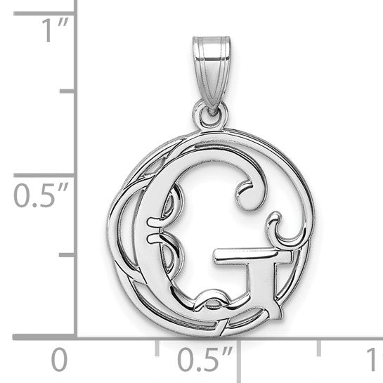 Sterling Silver Fancy Script Letter G