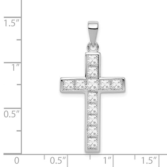 Sterling Silver CZ Cross Charm