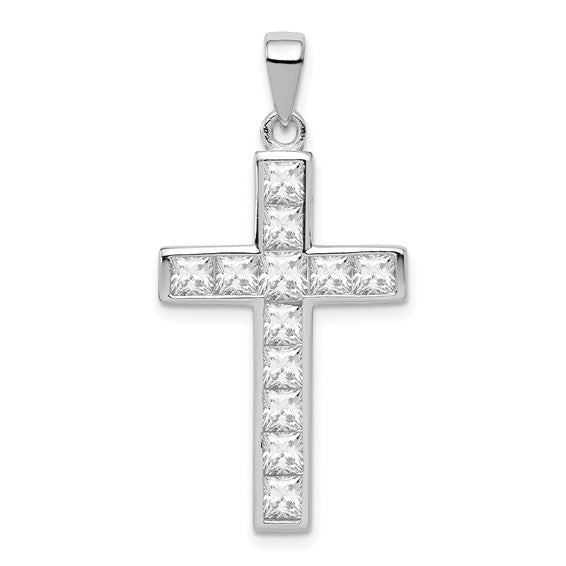 Sterling Silver CZ Cross Charm