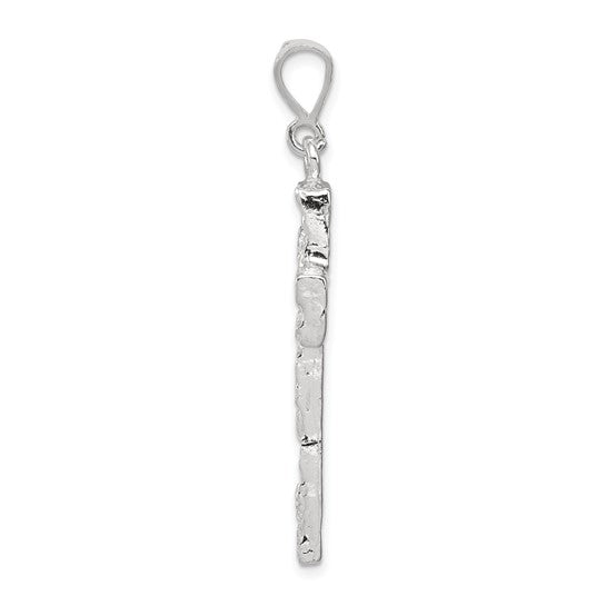 Sterling Silver Nugget Cross Charm