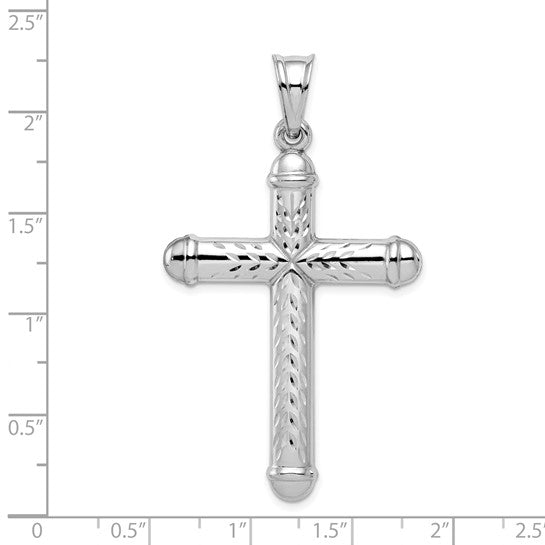 Sterling Silver Diamond Cut Reversible Cross Charm