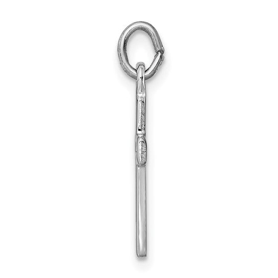 Sterling Silver Platinum-Plated Cross Charm