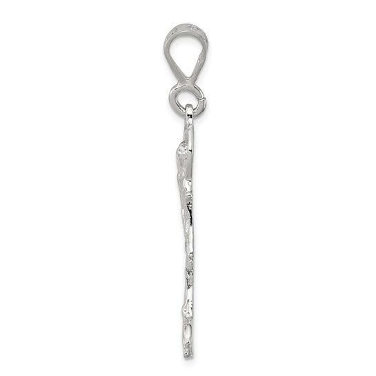 Sterling Silver Polished & Textured St. Lazarus Charm