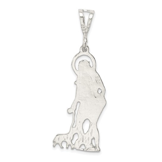Sterling Silver Polished & Textured St. Lazarus Charm
