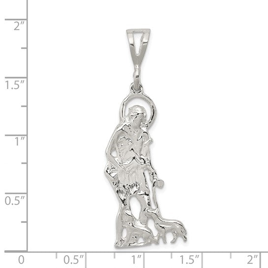 Sterling Silver Polished & Textured St. Lazarus Charm