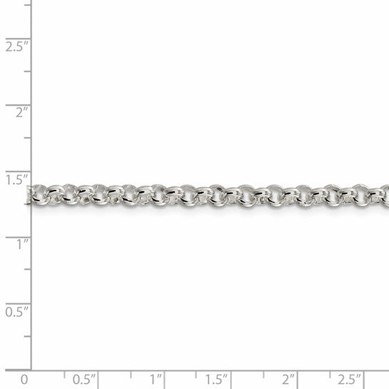 Sterling Silver Rhodium-plated Polished Charm Bracelet