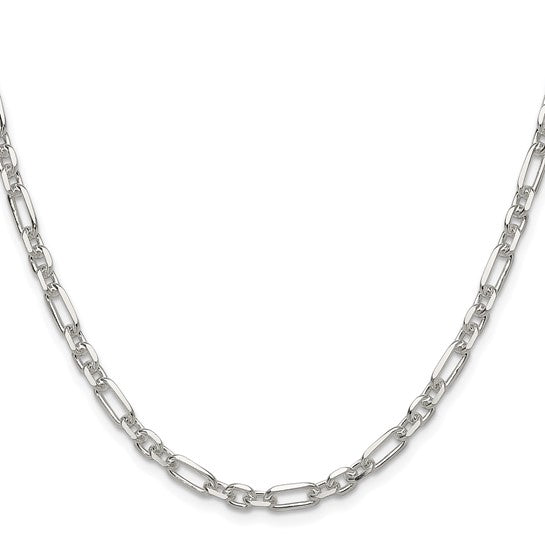 Sterling Silver Diamond-Cut 4.5mm Cable Link Chain 7"