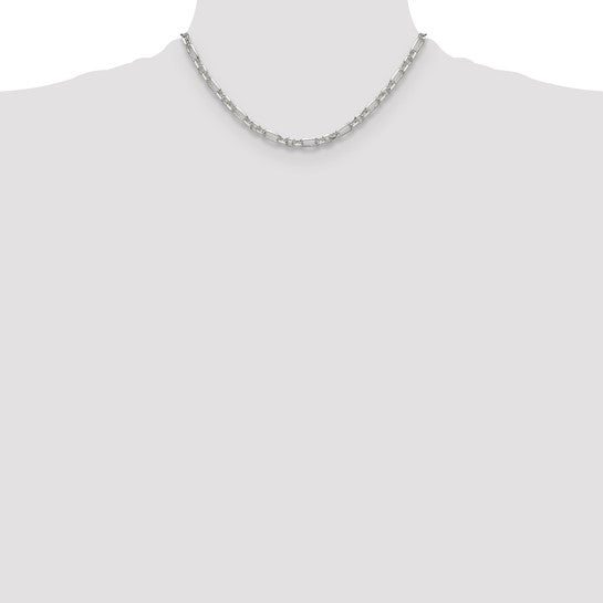 Sterling Silver Diamond-Cut 4.5mm Cable Link Chain 7"