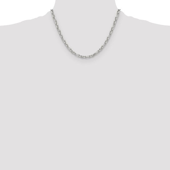 Sterling Silver Diamond-Cut 4.5mm Cable Link Chain 7"