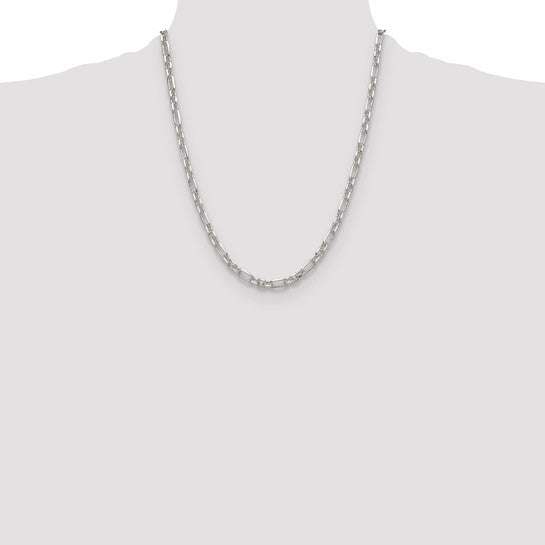 Sterling Silver Diamond-Cut 4.5mm Cable Link Chain 7"