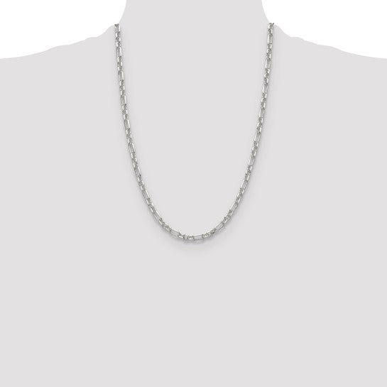 Sterling Silver Diamond-Cut 4.5mm Cable Link Chain 7"