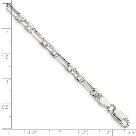 Sterling Silver Diamond-Cut 4.5mm Cable Link Chain 7"