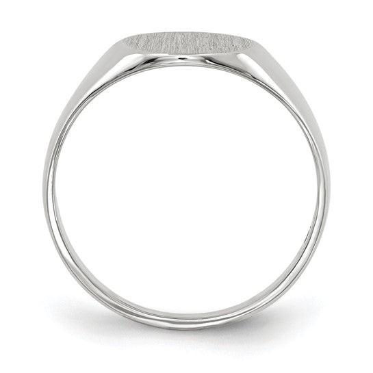 10K White Gold Closed Back Signet Ring
