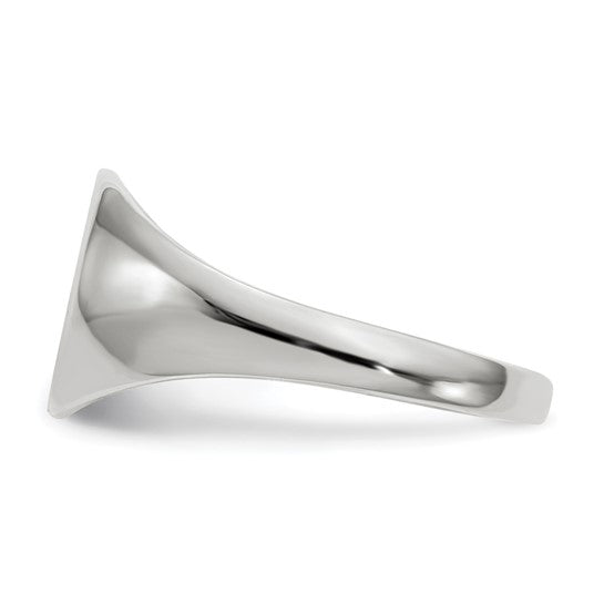 10K White Gold Closed Back Signet Ring