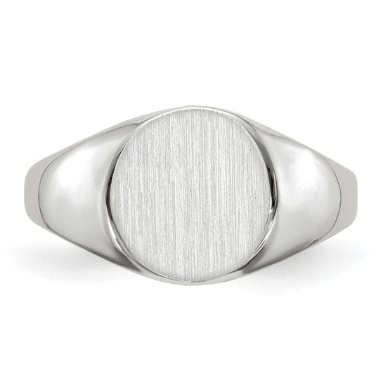 10K White Gold Closed Back Signet Ring