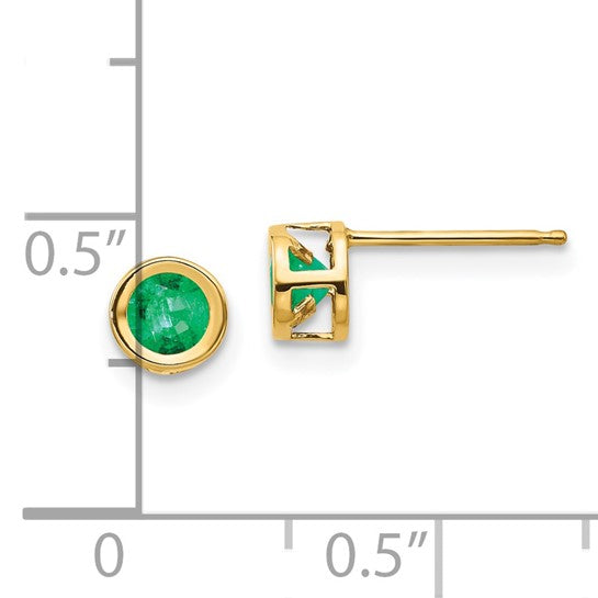 May/Emerald Bezel Post Earring