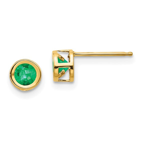 May/Emerald Bezel Post Earring