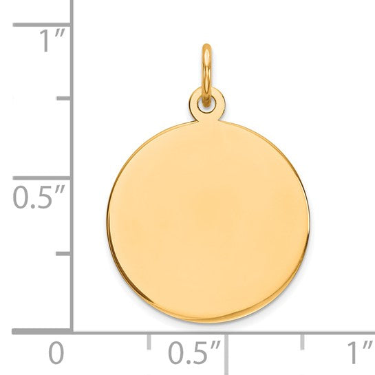 10K Yellow Plain Circular Disc Charm