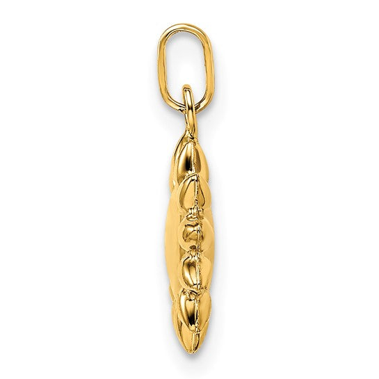 10K Yellow Gold Polished Puffed Sun Charm