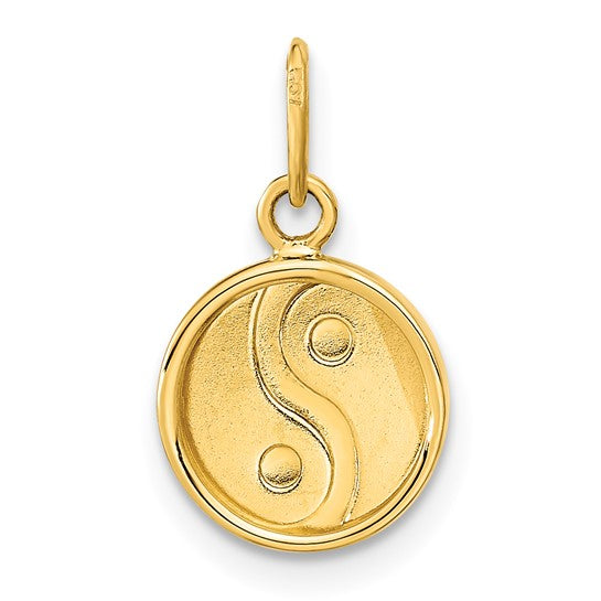 14K Black/White Enamel Yin and Yang Charm