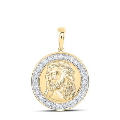 Diamond Jesus Circle Charm