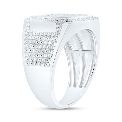 Sterling Silver And Diamond Men's Ring