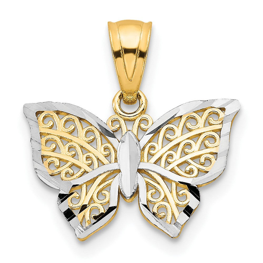 10K w/ Rhodium Butterfly Charm