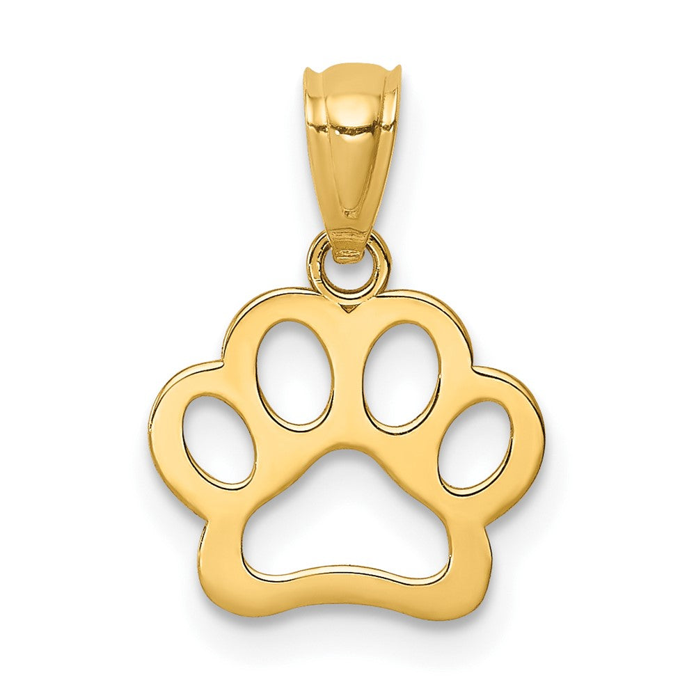 10K Yellow Gold Dog Paw Pendant