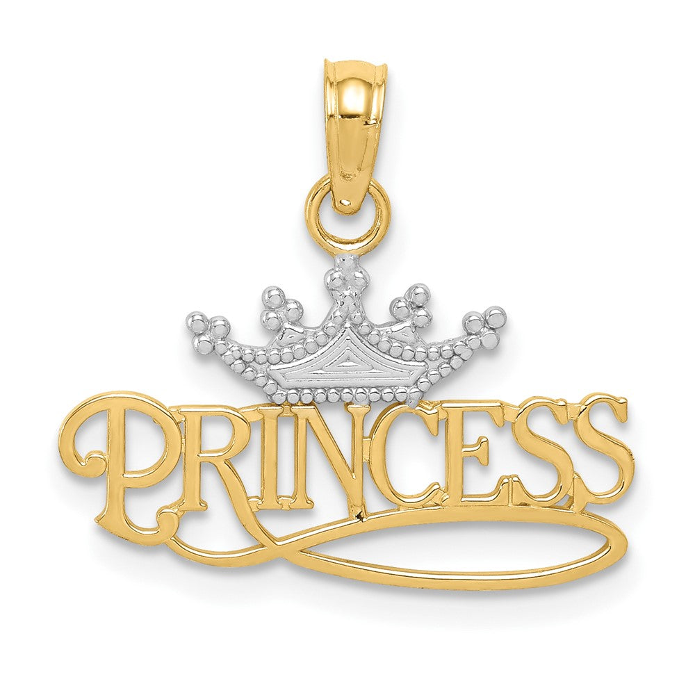 10k Yellow Gold PRINCESS w/ White Gold Crown Charm