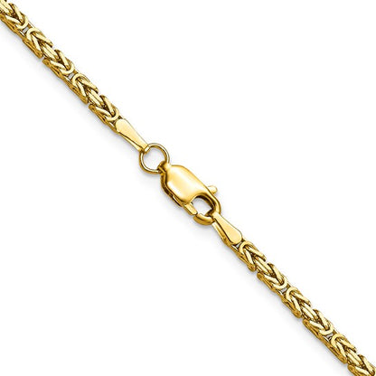 10K Yellow Gold 2mm Byzantine Chain