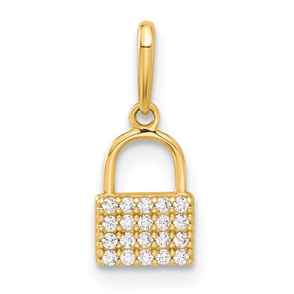 10K CZ Lock Charm