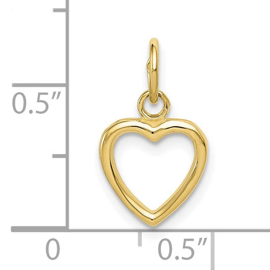 10K Polished Cut-out Heart Pendant